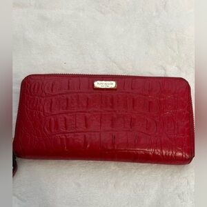 Kate Spade Red Cow Leather Wallet